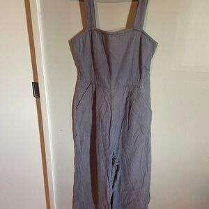 Brixton Light Blue Pinstripe Wide-Leg Jumpsuit